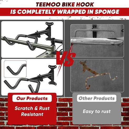 Bike Wall Mount, Bike Hanger,1 Pack/2 Pack,Bike Hooks for Garage,Adjustable Angle & Length,Suitable for Various Types of Bicycles in Saudi Arabia