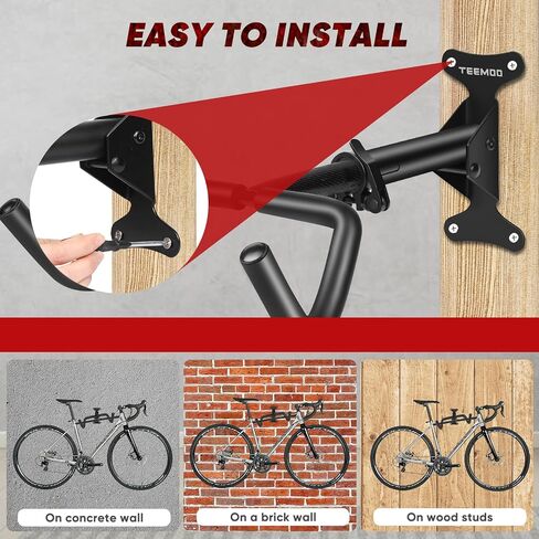 Bike Wall Mount, Bike Hanger,1 Pack/2 Pack,Bike Hooks for Garage,Adjustable Angle & Length,Suitable for Various Types of Bicycles in Saudi Arabia
