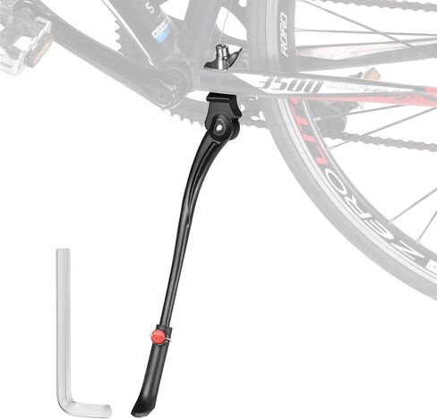 مسند جانبي لركوب الدراجات قابل للتعديل حامل دعم الدراجة من سبائك الألومنيوم مع مفتاح ربط سداسي 8 مم للدراجة 24، 26، 27.5 بوصة (أسود) in Kuwait