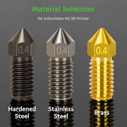 WINSINN 3D Printer M5 Nozzle 0.4mm, Premium Brass, Compatible with AnkerMake M5/M5C Hotend Extruder (Pack of 10Pcs) in Saudi Arabia