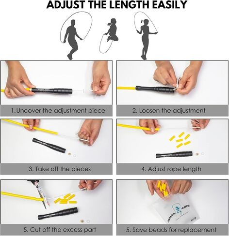 Glow in the Dark Segmented Jump Rope for Fitness and Exercise - Adjustable Jump Ropes with Plastic Handles - Tangle-Free Skipping Rope for Crossfit, Gym, Jumping Rope for Workout in Saudi Arabia
