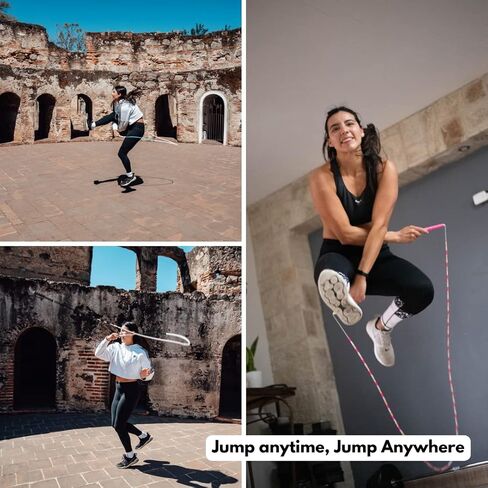 Glow in the Dark Segmented Jump Rope for Fitness and Exercise - Adjustable Jump Ropes with Plastic Handles - Tangle-Free Skipping Rope for Crossfit, Gym, Jumping Rope for Workout in Saudi Arabia