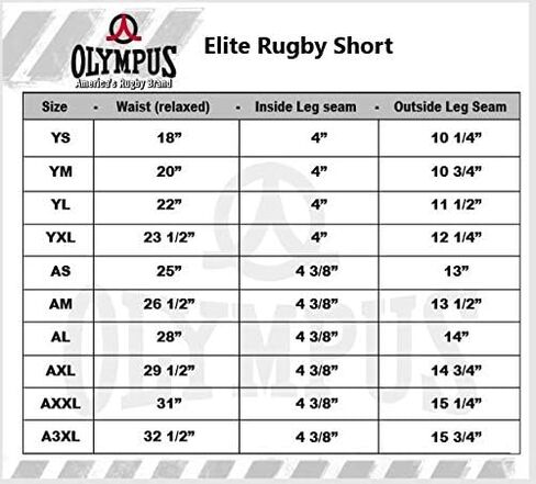 Olympus Elite Rugby Shorts, White, X-Large in Saudi Arabia