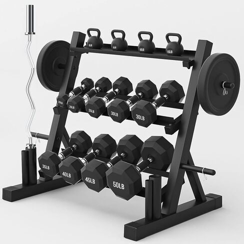 Dumbbell Rack Multifunctional Weight Stand for Home Gym Suitable for Storage of Dumbbell, Weight Plates, and Curl Bar in Saudi Arabia