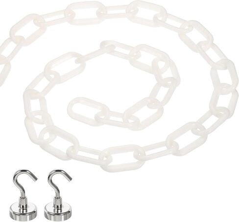 PATIKIL 13Ft Plastic Chain Barrier, Safety Link Chain Stanchion with 2 Magnetic Hooks for Crowd Control at Driveway Elevator Parking Lot, Yellow in Saudi Arabia