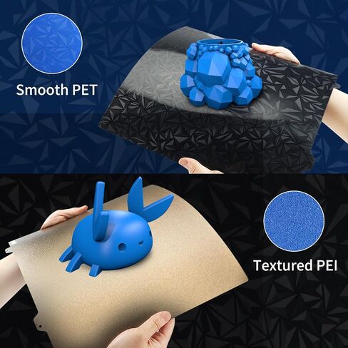 Ender 5 Plus ترقيات PEI: FYSETC 3D Smooth PEO+Textured PEI Spring Steel Sheet فقط 377 × 370 مم / 14.84 × 14.56 بوصة بدون ملصق مغناطيسي لوحة بناء سرير مرنة ساخنة لطباعة ثلاثية الأبعاد PLA PETG ABS in Saudi Arabia