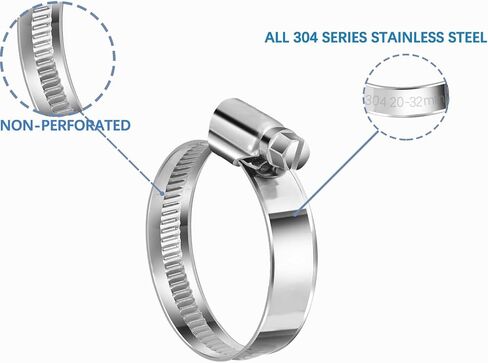 20 Pcs Hose Clamps 304 Stainless Steel Adjustable 13-19mm Size Range Worm Gear Clamps for Fuel Line Automotive and Mechanical Application (13-19MM) in Saudi Arabia