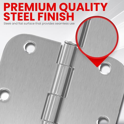 Utopia Home 18 Pack Matte Black Door Hinges 3.5 Inch Rounded, Interior door hinges black matte with 5/8" Radius Edges, 3 ½ x 3 ½ inch Hardware Door Hinges for Both Interior and Exterior Doors in Saudi Arabia