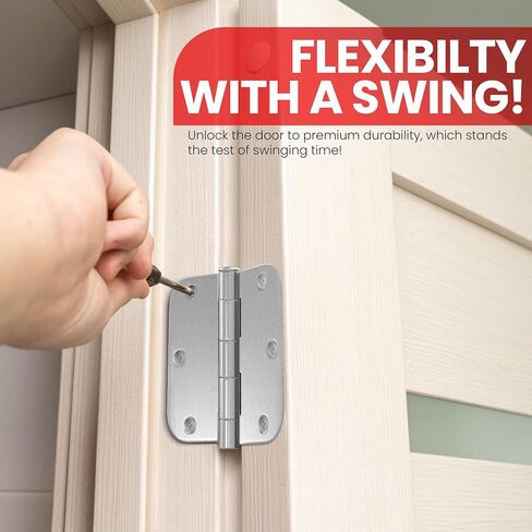 Utopia Home 18 Pack Matte Black Door Hinges 3.5 Inch Rounded, Interior door hinges black matte with 5/8" Radius Edges, 3 ½ x 3 ½ inch Hardware Door Hinges for Both Interior and Exterior Doors in Saudi Arabia
