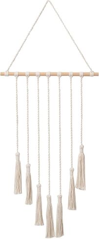 Macrame Wall Hanging Boho Hanging Photo Display with Remote Light 20 Clips， Christmas Birthday Gifts for Teen Girls, Trendy Stuff, Macro Photo Frame for Living Room, Dining Room, Home Decor (COLOURED) in Saudi Arabia