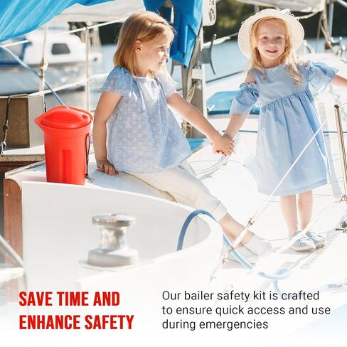 طقم سلامة قارب مع صفارة بوصلة - معدات طوارئ للتخزين الجاف، 1.5 لتر - تتضمن حبل 50 بوصة، عوامة عائمة، صفارة مطورة ومصباح يدوي - مثالية للقوارب الصغيرة، قوارب الكاياك، الطوافات in Kuwait