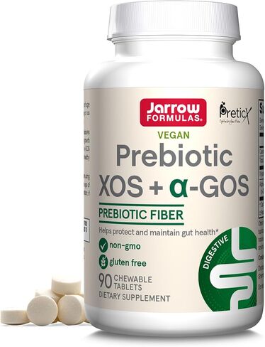 Jarrow Formulas Prebiotic XOS + GOS Prebiotic Fiber، مكمل لدعم الأمعاء، 90 قرصًا صحيًا للأمعاء قابل للمضغ، كمية تكفي لمدة 30 يومًا in Kuwait