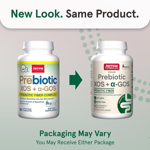 Jarrow Formulas Prebiotic XOS + GOS Prebiotic Fiber، مكمل لدعم الأمعاء، 90 قرصًا صحيًا للأمعاء قابل للمضغ، كمية تكفي لمدة 30 يومًا in Kuwait