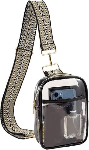 حقيبة شفافة معتمدة للملعب حقيبة كروس شفافة معتمدة للملعب حقيبة حفلات موسيقية شفافة مع حزام قابل للتعديل محفظة صغيرة شفافة للحفلات الموسيقية والمهرجانات والأحداث الرياضية in Kuwait