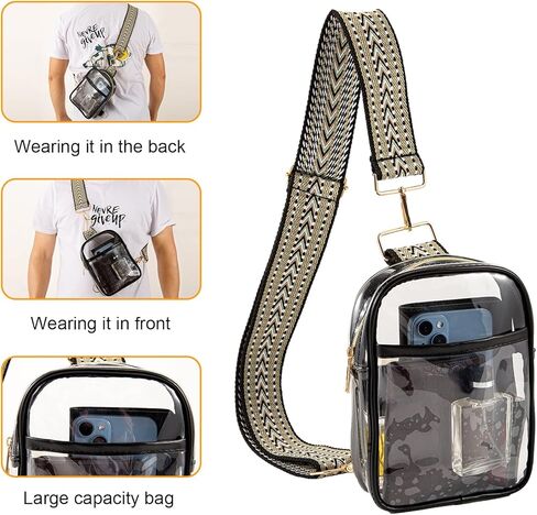 حقيبة شفافة معتمدة للملعب حقيبة كروس شفافة معتمدة للملعب حقيبة حفلات موسيقية شفافة مع حزام قابل للتعديل محفظة صغيرة شفافة للحفلات الموسيقية والمهرجانات والأحداث الرياضية in Kuwait