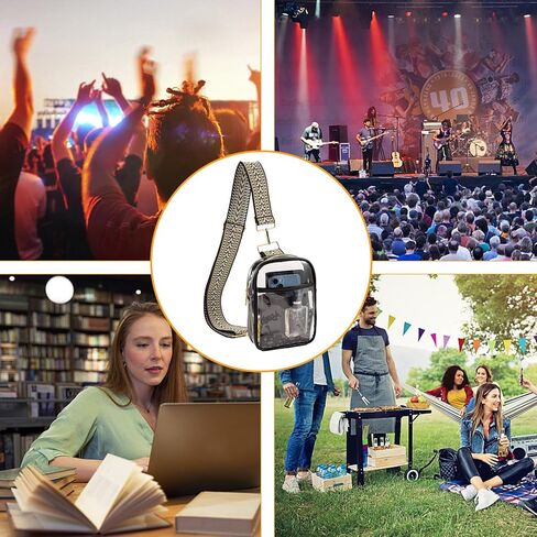 حقيبة شفافة معتمدة للملعب حقيبة كروس شفافة معتمدة للملعب حقيبة حفلات موسيقية شفافة مع حزام قابل للتعديل محفظة صغيرة شفافة للحفلات الموسيقية والمهرجانات والأحداث الرياضية in Kuwait