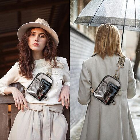 حقيبة شفافة معتمدة للملعب حقيبة كروس شفافة معتمدة للملعب حقيبة حفلات موسيقية شفافة مع حزام قابل للتعديل محفظة صغيرة شفافة للحفلات الموسيقية والمهرجانات والأحداث الرياضية in Kuwait