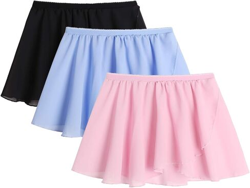 Arshiner Girls Ballet Skirts Dance 3 Pack Chiffon Wrap in Saudi Arabia