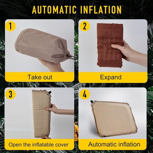 Inflatable Stadium Seat Cushion Pad: Portable Travel Camping Air Sitting Chair Pillow - Self Inflating Airplane Seats Bleacher Sit Seating Pads - Outdoor Blow Up Foldable Cushions For Hiking Hunting in Saudi Arabia