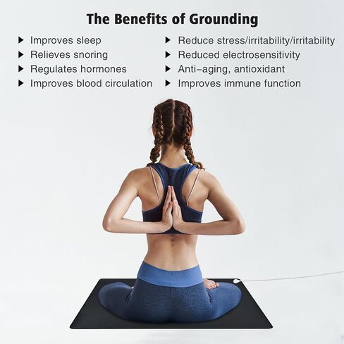 Grounding Mat for Sleep with 15ft Grounding Cord,Grounding Pad Kit, Earth Therapy for Foot Mat,Computer Mat, Sleep Mat, Pet Mat(26.7x10 Inch) in Saudi Arabia