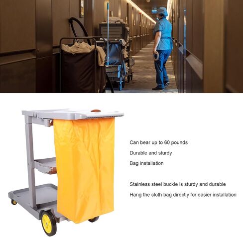 Commercial Janitorial Cleaning Cart on Wheels, 3-Shelf Commercial Traditional Janitorial Cart, with Cover, Cleaning Caddy for Housekeeping, for Stores, Schools, and Business in Saudi Arabia