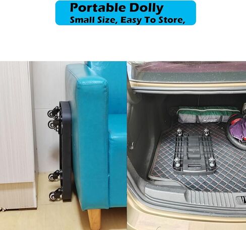 شاحنة يدوية قابلة للطي، عربة دوللي بعجلات دوارة 4 * 360 درجة، شاحنة ثقيلة 200 رطل وعربة محمولة، السفر، التحرك، التسوق، الاستخدام المكتبي، أسود in Kuwait