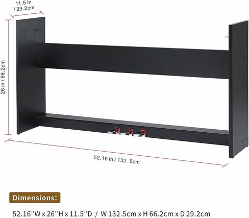 Wooden Furniture Stand With 3-Pedal Unit System Compatible for Roland FP30 FP30X Digital Piano Keyboards (Black) in Saudi Arabia