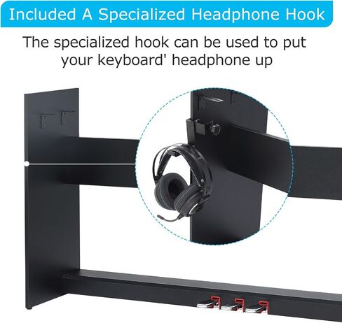 Wooden Furniture Stand With 3-Pedal Unit System Compatible for Roland FP30 FP30X Digital Piano Keyboards (Black) in Saudi Arabia