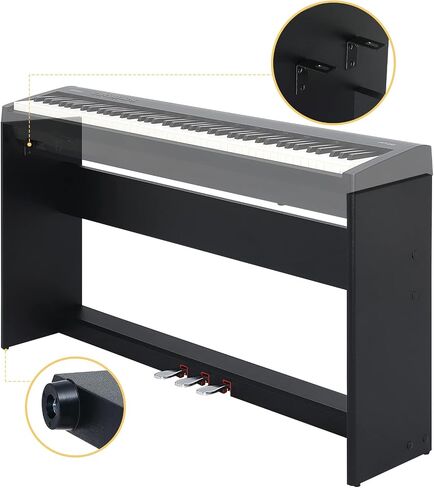 Wooden Furniture Stand With 3-Pedal Unit System Compatible for Roland FP30 FP30X Digital Piano Keyboards (Black) in Saudi Arabia
