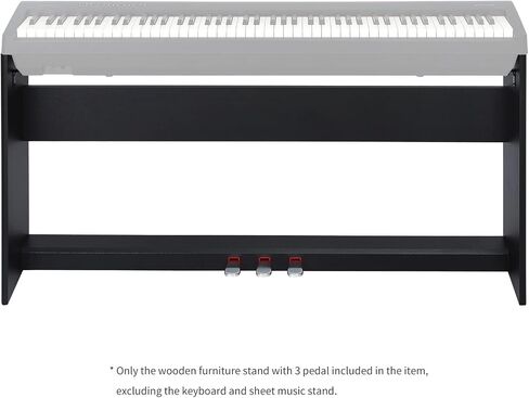 Wooden Furniture Stand With 3-Pedal Unit System Compatible for Roland FP30 FP30X Digital Piano Keyboards (Black) in Saudi Arabia