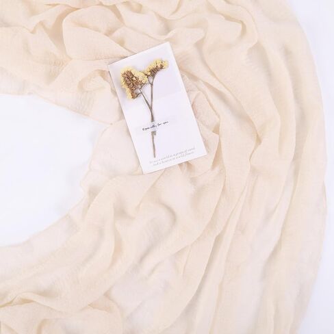 SAJOO 13ft Beige Cheesecloth Table Runner Boho Gauze Table Runner for Baby Shower 35x157 Inches Cheese Cloth Table Runner for Wedding Bridal Party Home Decorations in Saudi Arabia