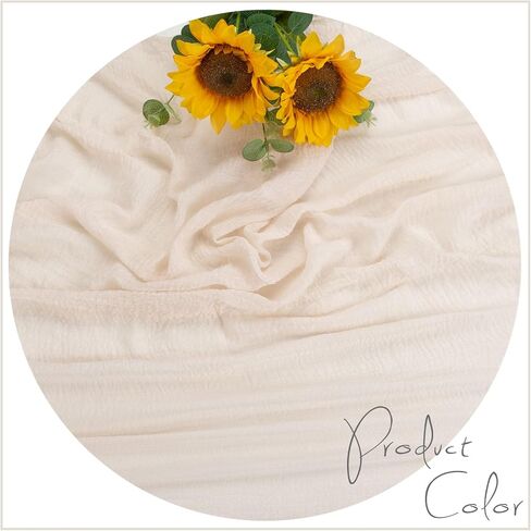 SAJOO 13ft Beige Cheesecloth Table Runner Boho Gauze Table Runner for Baby Shower 35x157 Inches Cheese Cloth Table Runner for Wedding Bridal Party Home Decorations in Saudi Arabia