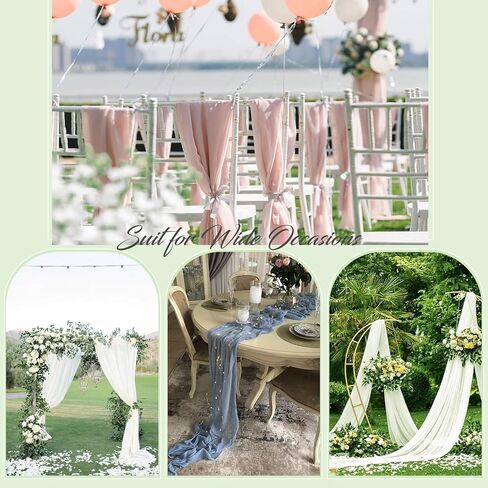 SAJOO 13ft Beige Cheesecloth Table Runner Boho Gauze Table Runner for Baby Shower 35x157 Inches Cheese Cloth Table Runner for Wedding Bridal Party Home Decorations in Saudi Arabia