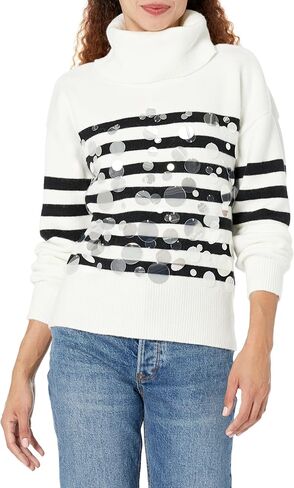 Karl Lagerfeld Paris Women's Stripes Pailletes Top in Saudi Arabia