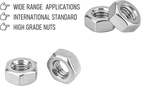 100PCS M5-0.8 Hex Nuts, Stainless Steel 304 Metric Coarse Thread Hexagon Nut, DIN934, Class 4.8 Screw Bolt Fasteners, Hardware Lock Nut in Saudi Arabia