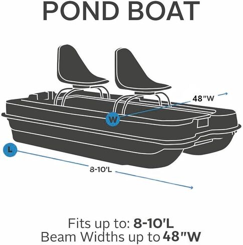 غطاء تخزين قارب البركة مقاوم للماء، يناسب قارب Pond Prowler Bass الذي يصل طوله إلى 10.2أقدام، وعرض الشعاع يصل إلى 50 بوصة، لون فضي in Kuwait