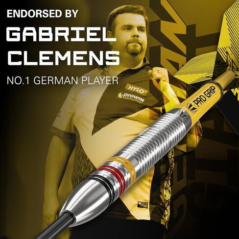 TARGET Darts Gabriel Clemens Tungsten Steel Tip Darts Set - 9 Pro Grip Shafts - 9 Pro Ultra Flights – Dart Wallet - Dart Counter App Coupon Bundle in Saudi Arabia
