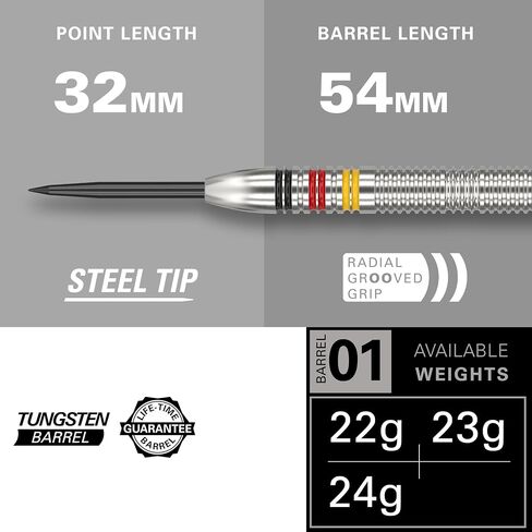 TARGET Darts Gabriel Clemens Tungsten Steel Tip Darts Set - 9 Pro Grip Shafts - 9 Pro Ultra Flights – Dart Wallet - Dart Counter App Coupon Bundle in Saudi Arabia