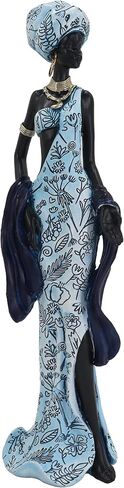 African Traditional Art Handmade Statues, Colorful Geometric Pattern Long Skirt Women's Ornaments and Decorations, Suitable for Home Study Display and Cultural Gift Collection in Saudi Arabia