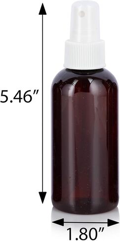 JUVITUS Amber 4 oz Boston Round PET Plastic Bottles (BPA Free) with (12 pack, Black Disc Cap Dispenser) in Saudi Arabia