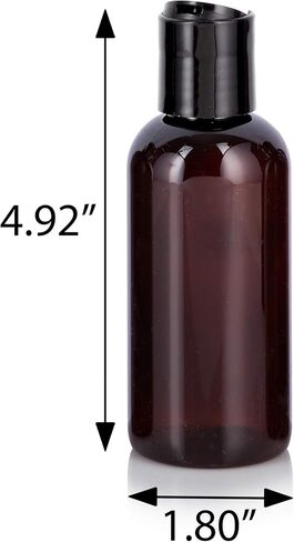 JUVITUS Amber 4 oz Boston Round PET Plastic Bottles (BPA Free) with (12 pack, Black Disc Cap Dispenser) in Saudi Arabia