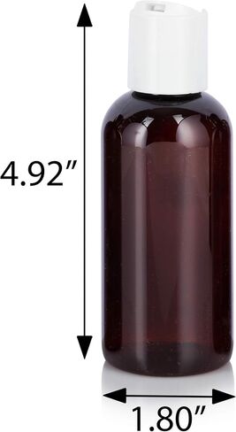 JUVITUS Amber 4 oz Boston Round PET Plastic Bottles (BPA Free) with (12 pack, Black Disc Cap Dispenser) in Saudi Arabia