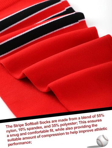 10 Pairs Softball Socks Women Girls Red Knee High Compression Socks Performance Sports Tube Socks for Baseball, Softball, Football, and More in Saudi Arabia