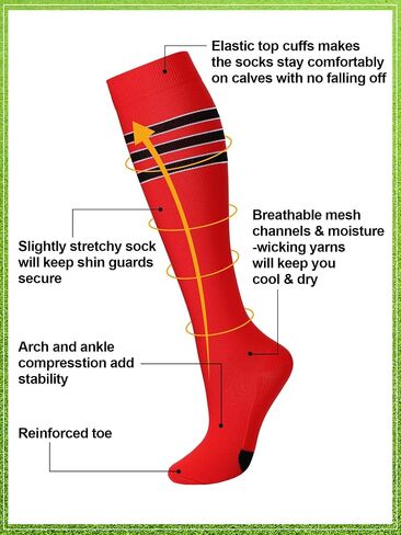 10 Pairs Softball Socks Women Girls Red Knee High Compression Socks Performance Sports Tube Socks for Baseball, Softball, Football, and More in Saudi Arabia