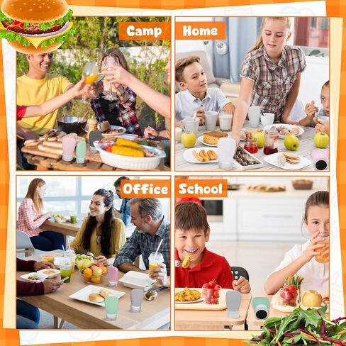 8 Pcs Mini Salad Dressing Container, Ketchup Container Squeeze Bottles Leakproof Sauce Dispenser to Go for Lunch Silicone Portable Jars with Cleaning Brush Labels Marker Pen 1.3 oz,38 ml in Kuwait