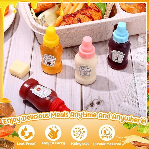 16Pcs Mini Condiment Squeeze Bottles Set,16 Pcs 25 Ml Bear Shaped Mini Ketchup Bottle for Lunch Box with Cleanbrush Funnel Accessories for Ketchup, Liquids, Sauces Syrup in Saudi Arabia