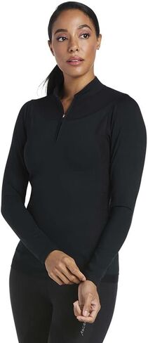 Ariat Womens Ascent 1/4 سحاب L/S Baselayer أسود in Kuwait