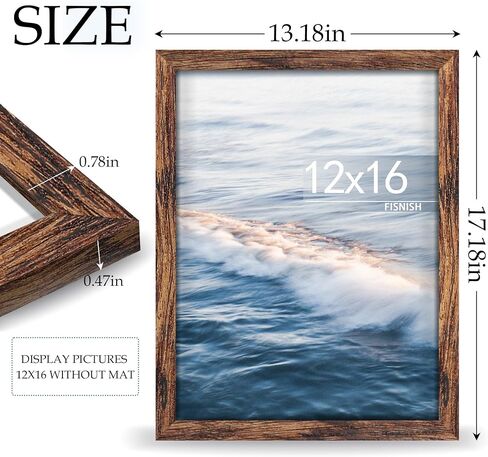9x11 Picture Frame Brown, Classic Poster Frame for Horizontal or Vertical Wall Mounting, 1 Pack in Saudi Arabia
