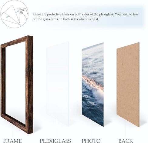 9x11 Picture Frame Brown, Classic Poster Frame for Horizontal or Vertical Wall Mounting, 1 Pack in Saudi Arabia