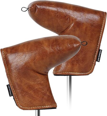 Craftsman Golf Premium Leather Brown Blade Putter Cover Headcover Magnetic Closure for Scotty Cameron Taylormade Odyssey in Saudi Arabia